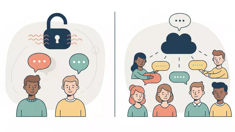 Illustration bienveillante : représentation des seuils de protection avec des personnages rassurants et des formes organiques