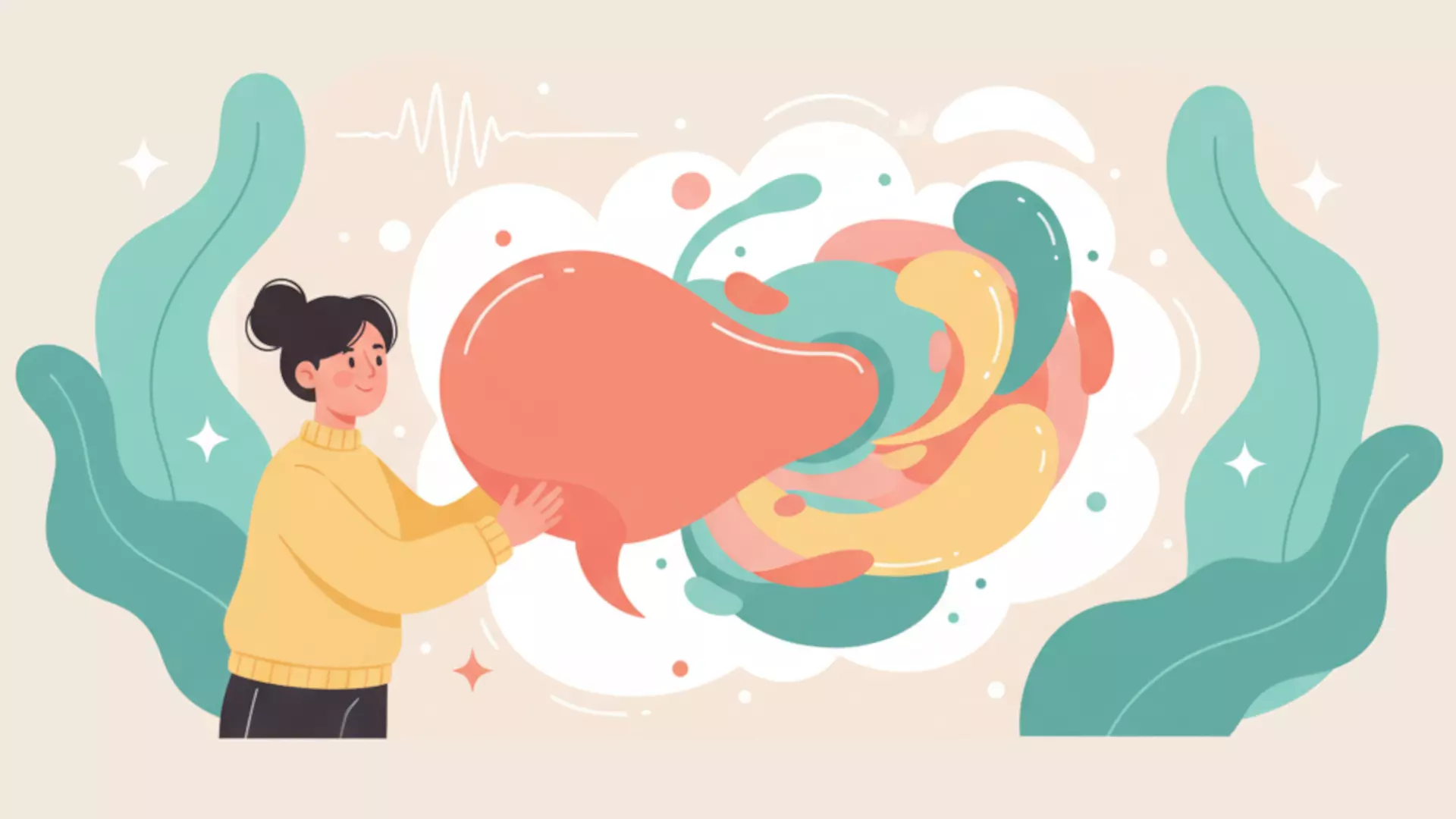 Illustration bienveillante : personnage soumettant une idée dans une boîte, avec des bulles d'idées colorées