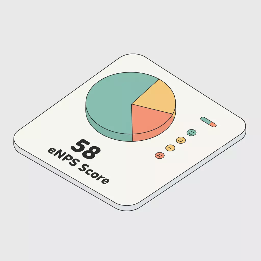 Illustration bienveillante : tableau de bord avec des graphiques simples, représentant des métriques de manière positive et rassurante