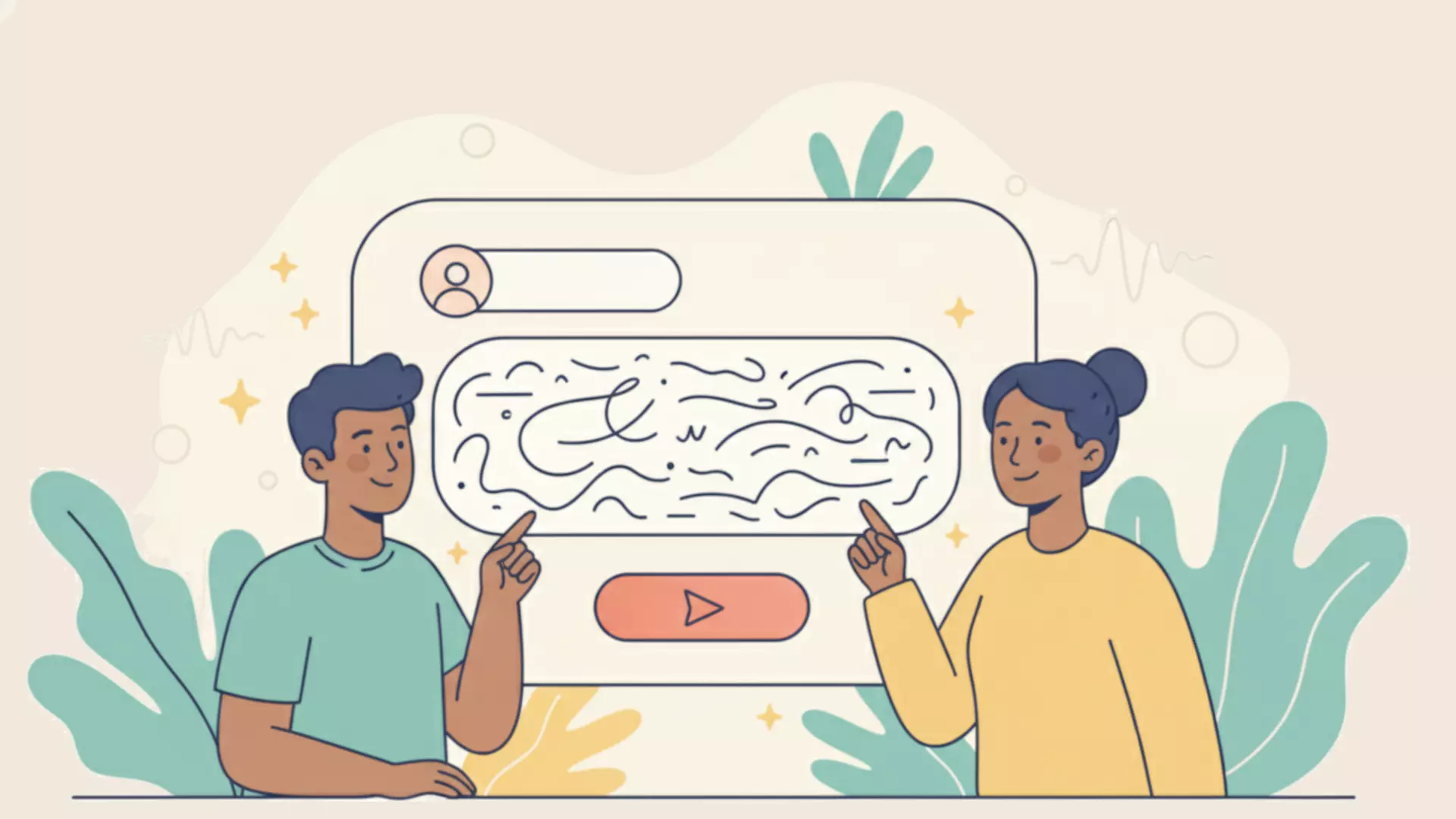 Illustration bienveillante : rédaction d'un message de remerciement, représentation positive et chaleureuse